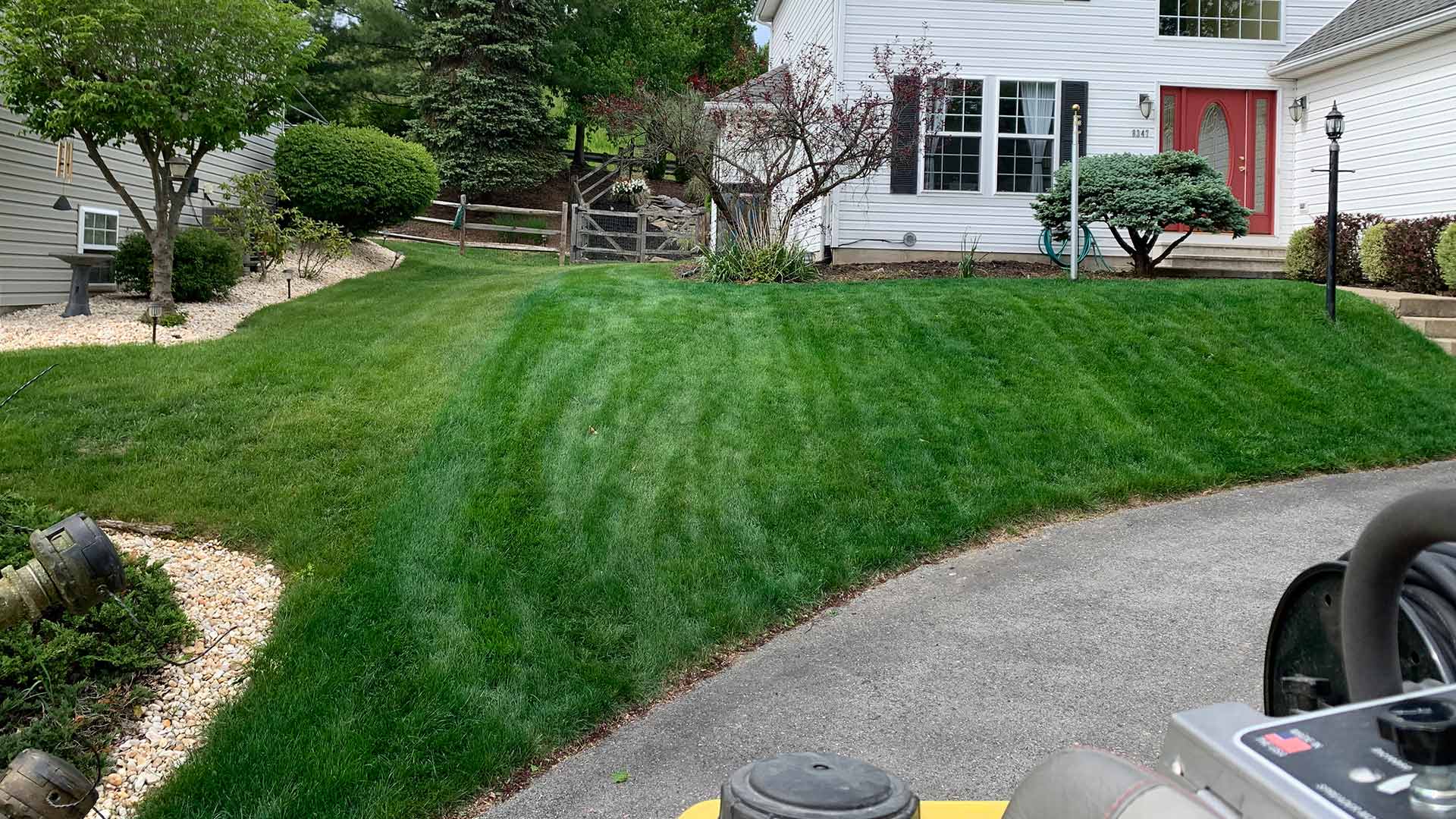 An Emmaus, Pennsylvania home lawn with regular lawn care services.