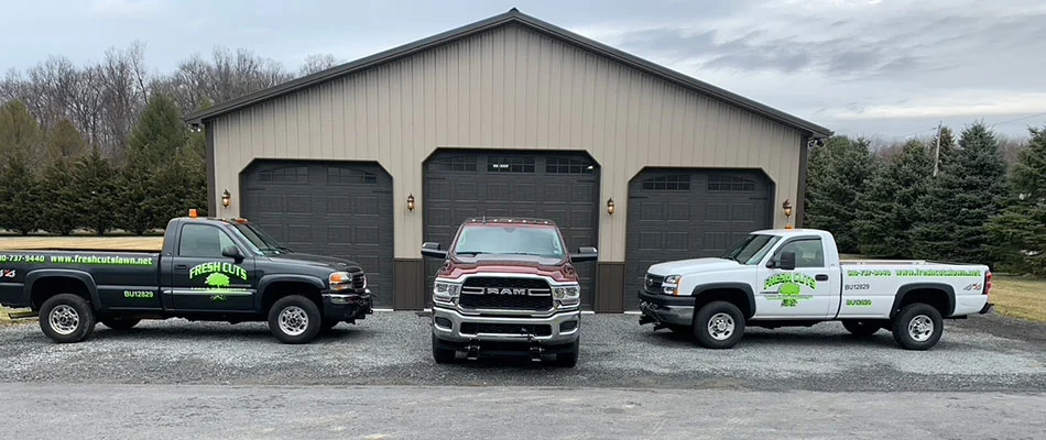 Fresh Cuts Lawn & Maintenance work trucks in Allentown, Pennsylvania.